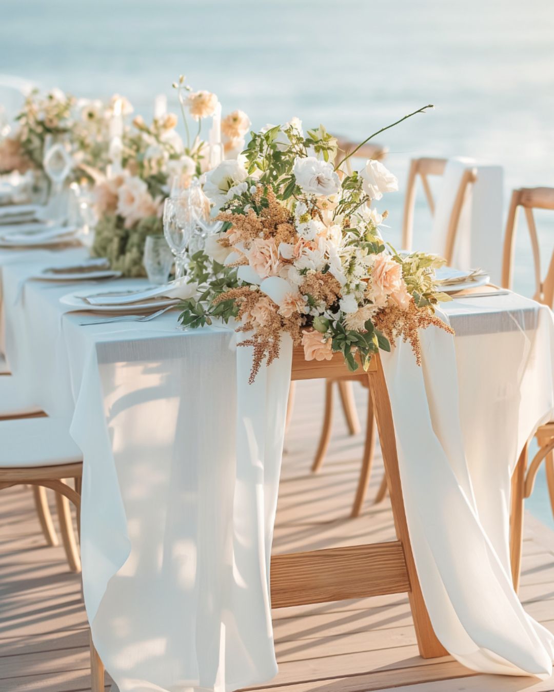 A wedding table set for a Mediterranean celebration