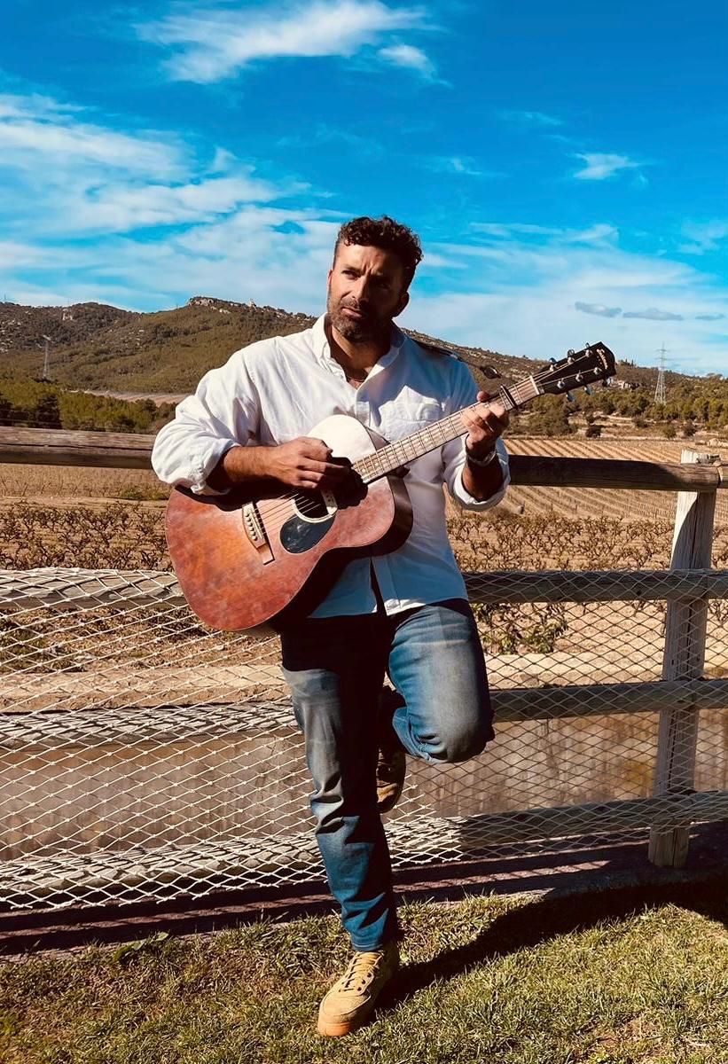 Guitarist performing in the Sitges countryside